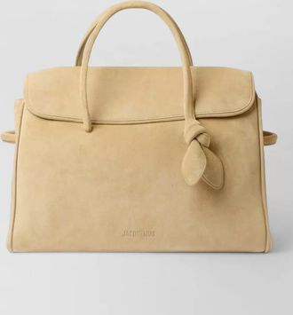 Jacquemus suede tote bag top handle shoulder strap