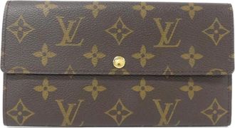 Louis Vuitton Marron Coated Canvas Long Wallet (Bi-Fold) (Pre-Owned)
