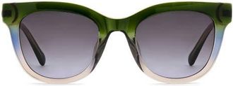 Fossil 51mm Gradient Cat Eye Sunglasses in Green Beige/Dark Grey Sf at Nordstrom