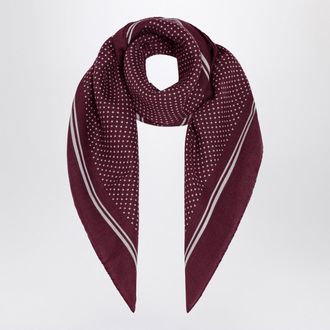 Destin Dark burgundy wool polka-dot bandana