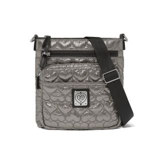 Brighton Womens Kallista Metallic Messenger Bag In Silver