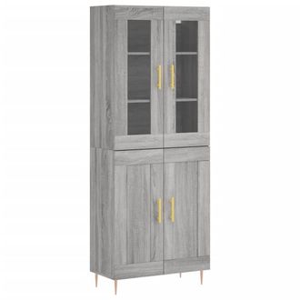 Berkfield Home Highboard Grey Sonoma 69.5x34x180 cm Engineered Wood