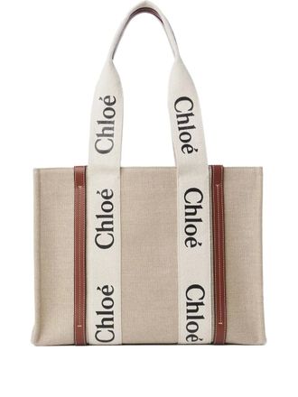 Chloé Borsa tote con logo - Toni neutri