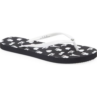 Karl Lagerfeld Zemora Flip Flop in Black/White at Nordstrom Rack, Size 10