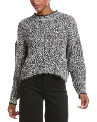 Autumn Cashmere Tipped Ladder Stitch Crewneck Sweater