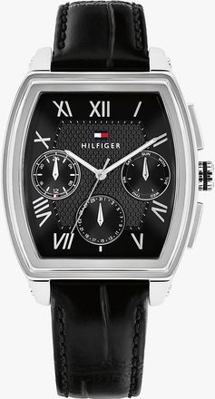 Tommy Hilfiger Mens 36MM Leather Strap Multifunction Watch - Black