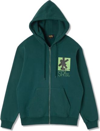 Stan Ray Brush Squares Graphic Zip Hoodie in Botanical Green at Nordstrom, Size Xx-Large