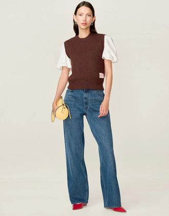 Omnes Womens STUDIO OMNES Riri Vest in Coffee - Brown - Size: 18/16