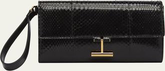Tom Ford Tara Pouch Wristlet in Snake-Embossed Leather