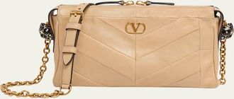Valentino Garavani Small Chevron Patchwork Leather Shoulder Bag