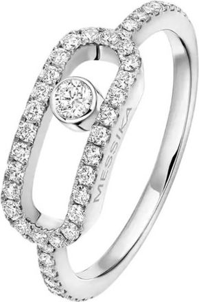 Messika Move Uno 18k White Gold Diamond Ring, Size 48