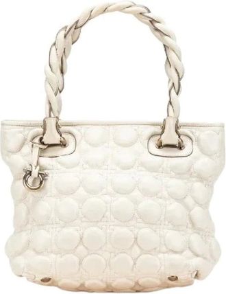 Ferragamo Pre-owned Handbags, female, White, Size: ONE SIZE Pre-owned Leather Handbag