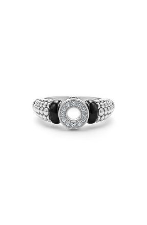 Lagos Black Caviar Diamond Ring in Silver Black Diamond at Nordstrom, Size 6