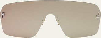 Fendi Embellished Rimless Shield Sunglasses