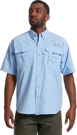 Columbia Bahamatm II Short Sleeve Shirt Mens Short Sleeve Button Up Sail 1 : 2XL, Mesh/Nylon/Polyester