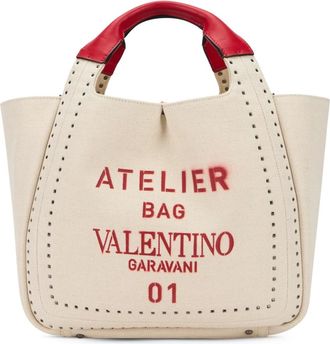 Valentino Garavani Dames, Tassen, Beige, Maat: ONE Size Katoen