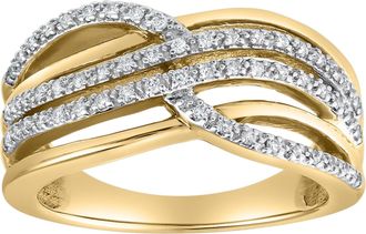LuvMyJewelry Elaris Wave 0.25 Ct 10K Gold Diamond Ring