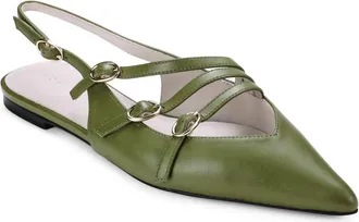 Yosi Samra Womens Ava Slingback Flat Shoes In Olive