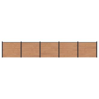 vidaXL Panel De Valla 5 Pcs Wpc Y Aluminio Marr&oacute;n Vidaxl
