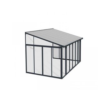 Palram Lean To Greenhouse Sanremo Veranda Clear 3 x 4.25 - L435 cm - Grey