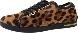 Dolce & Gabbana Leopard Print Pony Hair Trainers Size 36.5