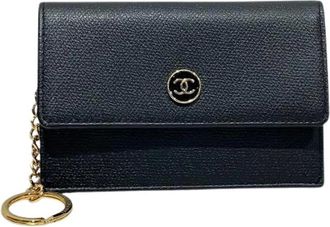 Chanel Pre-owned Wallets, female, Black, Size: ONE SIZE Pre-owned Calfskin Coin Case
