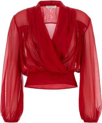 Philosophy di Lorenzo Serafini Rode Georgette Blouse - Dames - Blouses - Rood - M - Overhemden