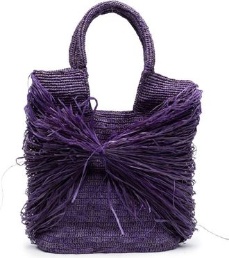 Made for a Woman medium Kifafa Frange tote bag - women - Raffia - One Size - Purple