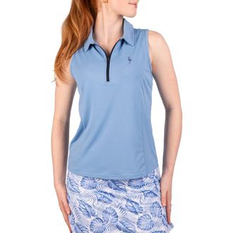 Tailorbyrd Textured Grid Sleeveless Quarter Zip Polo in Blue at Nordstrom Rack, Size X-Large