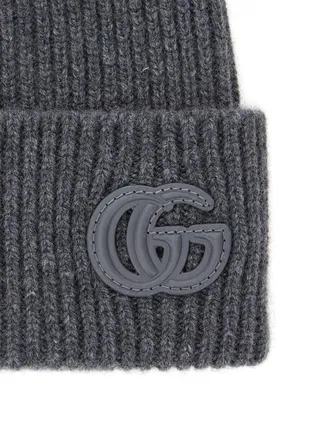 Gucci Mens Beanie Grey Cashmere Hat