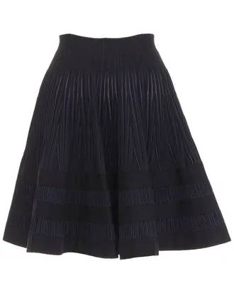 Alaia Ala&iuml;a Wool Silk Blend Flared Knitted Skirt, Size Fr 36 (Authentic Pre-Loved)