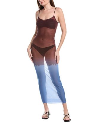 WeWoreWhat Weworewhat Mesh Scoop Maxi Slip Dress