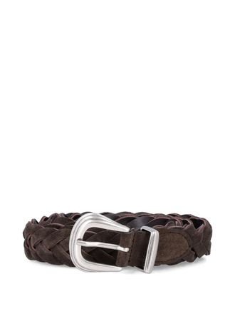 Fabrizio Mancini braided leather belt - unisex - Leather - 100 - Brown
