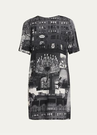 Libertine - Libertine 125th Printed Short Sleeve Mini Shift Dress