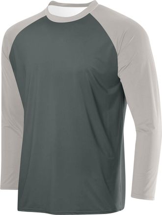 Generic Mens Baseball Classic Long Sleeve T-Shirt Solid Color Raglan Shirt for Men UK Breathable Mesh Crew Neck Tee Shirts Soft Comfortable Regular-Fit Gym Wo