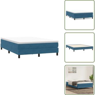 vidaXL Letto a doghe - vidaXL Giroletto a Molle senza Materasso Blu Scuro 140x210 cm Velluto - Letto con base a doghe