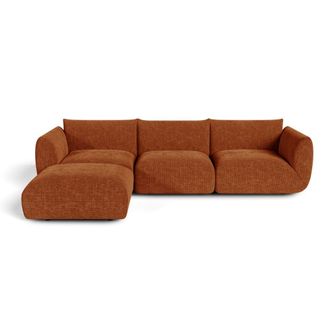 Sia Home Sof&aacute; esquinero modular 6 plazas terciopelo de chenilla terracota