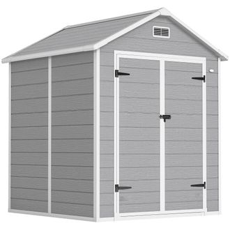 OUTSUNNY Caseta de jard&iacute;n 182x151x219 cm gris oscuro