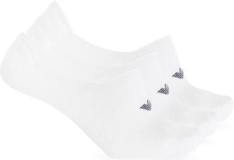 Emporio Armani Socks, male, White, Size: L/XL Three-pack Logo Socks