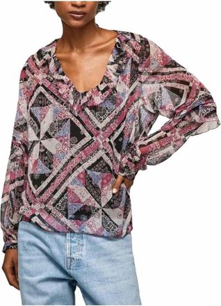 Pepe Jeans London Blouses - Dames - Blouses - Roze - M - Polyester - Overhemden