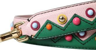 Dolce & Gabbana Womens Pink Leather Handbag Accessory Shoulder Strap Goat Lamb Bag