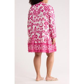 Boho Me Button Front Tunic in Hot Pink at Nordstrom Rack, Size 3X