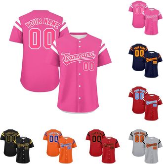 Generic Personalized Baseball Jersey Printed with Your Name Number Logo Personalized Softball Jerseys for Men Women Kid Youth