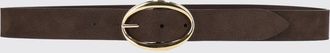 Orciani Adjustable Nubuck Leather Belt with Pin Buckle