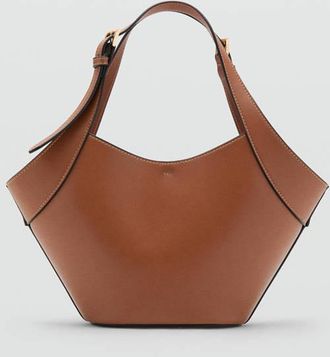 Mango Borsa media da spalla similpelle marrone medio - Donna - Taglia unica - MANGO