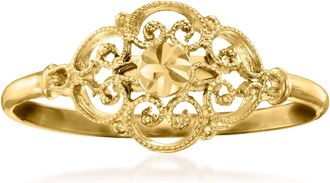 Ross-Simons Italian 14kt Yellow Gold Milgrain Ring