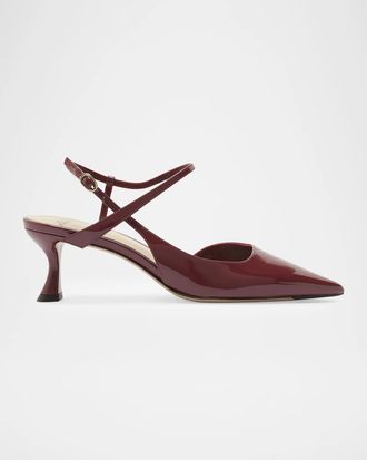 Alexandre Birman 60mm Tita Wrap Patent Leather Pumps