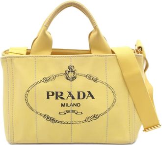 Prada Borsa tote Canapa anni 2000 - Giallo