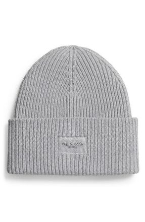 Rag & Bone Blake Metallic Wool Blend Beanie in Silver at Nordstrom