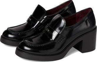 Tory Burch Classic Heel Lug Loafers 50mm Womens Shoes Perfect Black : 10.5 M, Leather